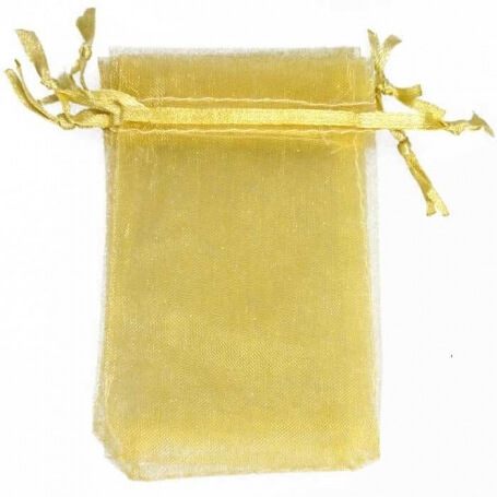 Saquito De Organza Dorada 7 X 10