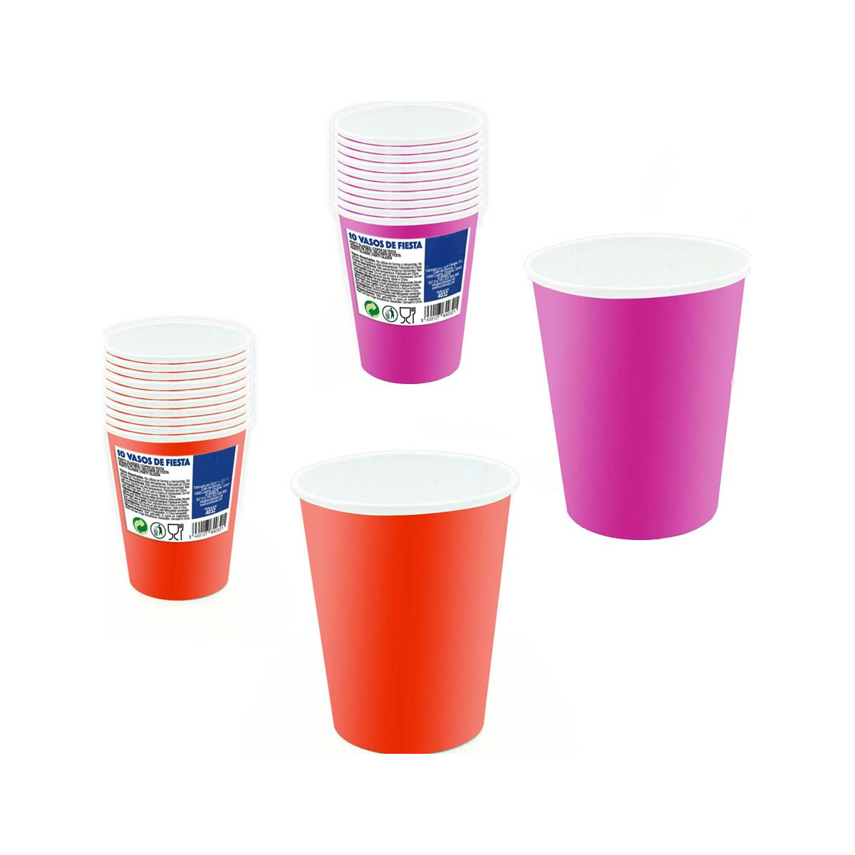 Pack de vasos desechables para fiestas