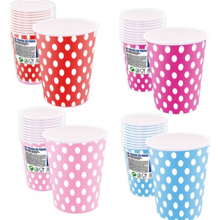 Pack De Vasos Desechables De Lunares