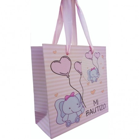 Vino tinto invitados bautizo con bolsa personalizado