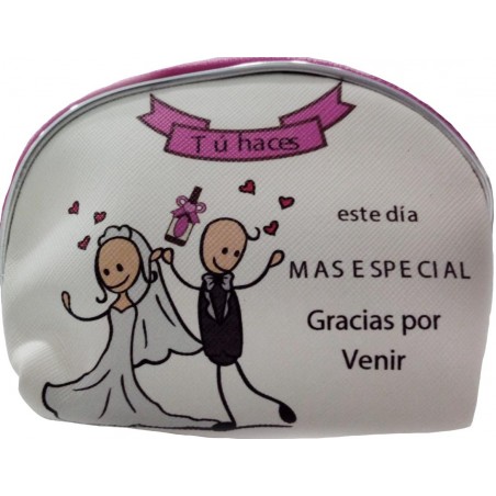 Monedero con cepillo espejo en bolsa de cartón para bodas