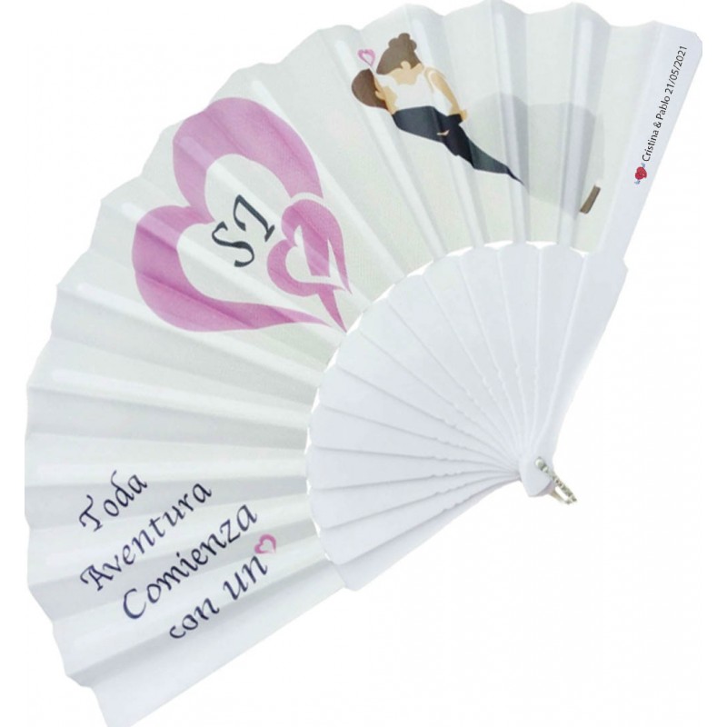 Abanico De Boda Para Invitadas Con Adhesivo Personalizado Abanico De Boda Para Invitadas Con Adhesivo Personalizado
