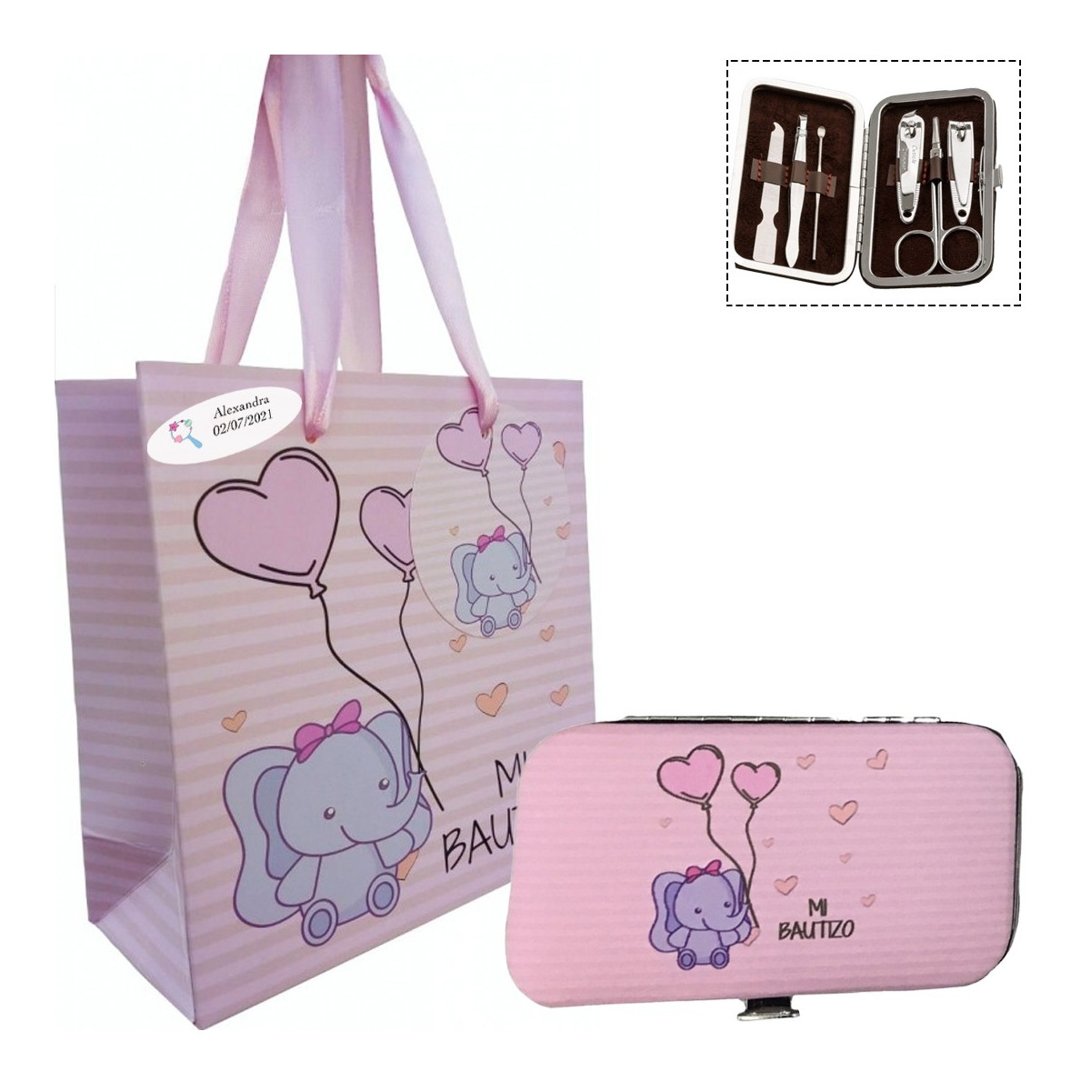Set para bautizo personalizado