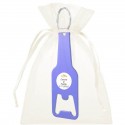 Llavero abridor con bolsa y adhesivo de boda personalizado