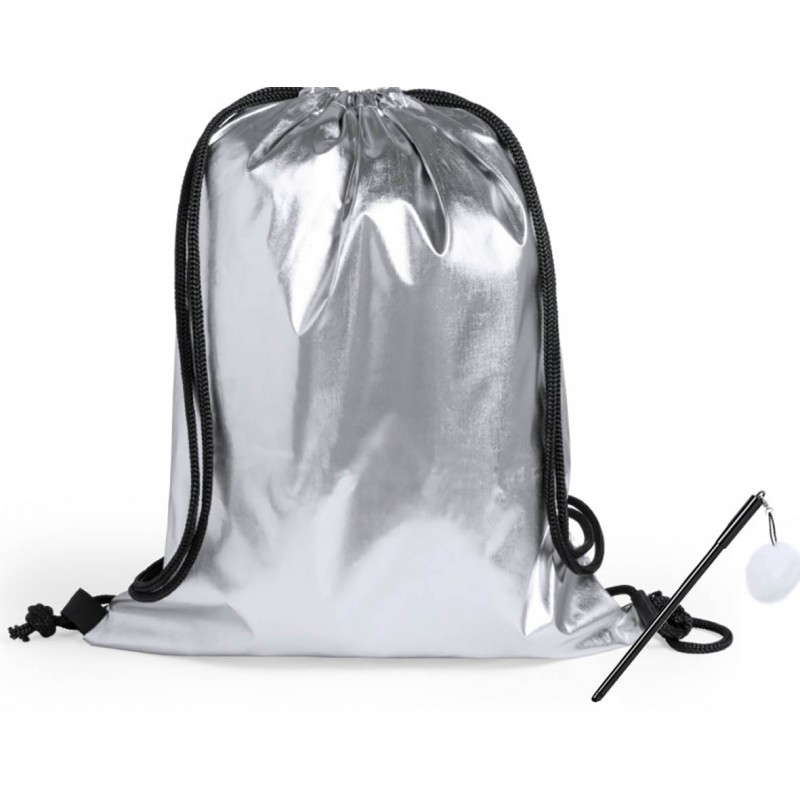Mochila Plateada Con Bolígrafo Mochila Plateada Con Bolígrafo