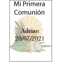 Tinto decorado con adhesivo de comunión personalizado