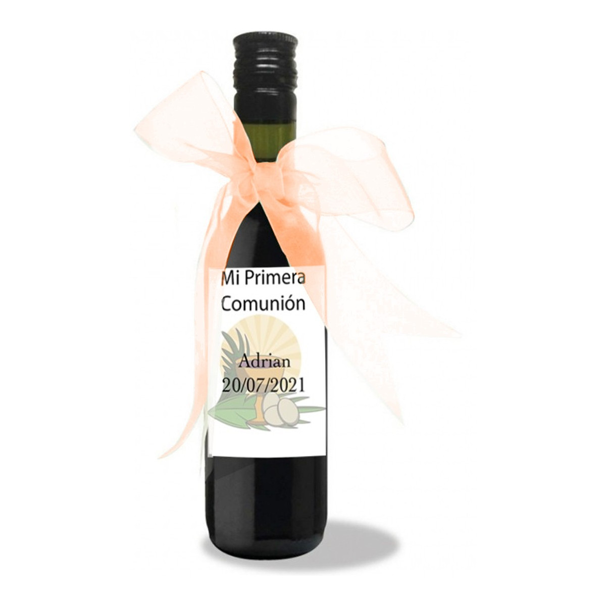 Tinto decorado con adhesivo de comunión personalizado