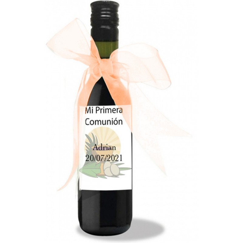 Tinto decorado con adhesivo de comunión personalizado