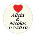 Libreta con bolígrafo y adhesivo personalizado para bodas