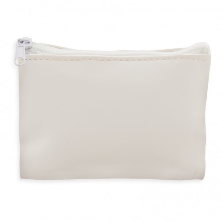 Monedero blanco con adhesivo de bautizo personalizado