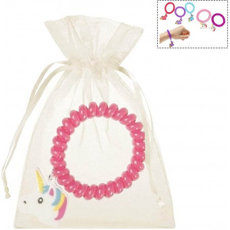 Pulsera de unicornio con bolsa de organza