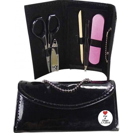 Set De Manicura Con Forma De Monedero Personalizado Para Bodas