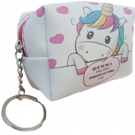 Detalles Unicornio Set Monedero, Espejo y Bolígrafo Pintalabios en Bolsa