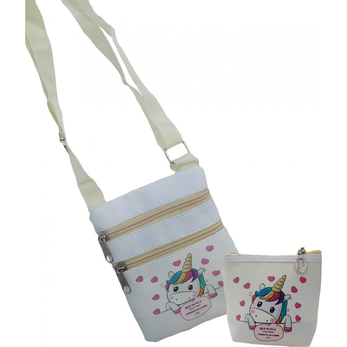 Bolso diseño unicornio con monedero a juego