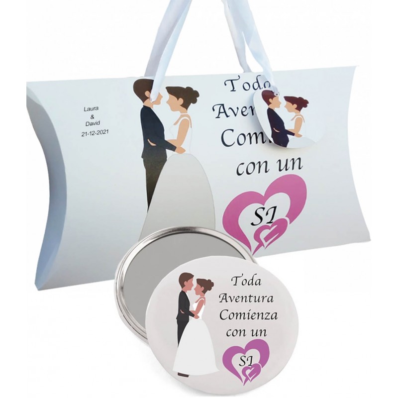 Espejo Con Frase En Caja Personalizada Para Boda Espejo Con Frase En Caja Personalizada Para Boda