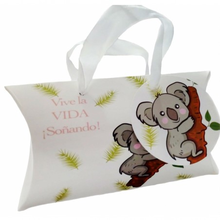 Espejo con frase en caja koala personalizado