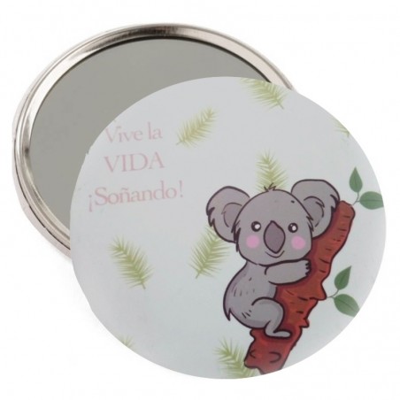 Espejo con frase en caja koala personalizado