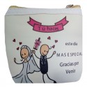Set Regalo De Bodas, Monedero, Espejo Y Bolsa Personalizada