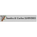 Adhesivo Koala Rectangular Transparente Personalizado Para Bodas
