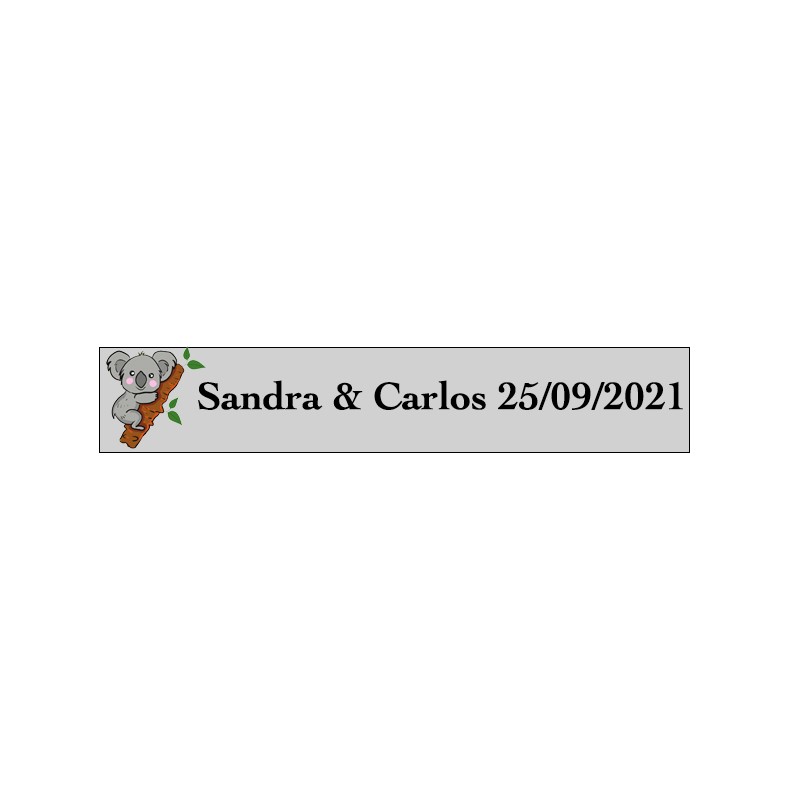 Adhesivo Koala Rectangular Transparente Personalizado Para Bodas Adhesivo Koala Rectangular Transparente Personalizado Para Bodas