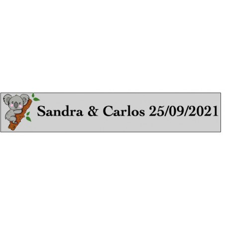 Adhesivo Koala Rectangular Transparente Personalizado...