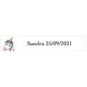 Adhesivo Unicornio Corazones, Rectangular Blanco Personalizado