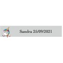 Adhesivo Unicornio Corazones, Rectangular Transparente Personalizado