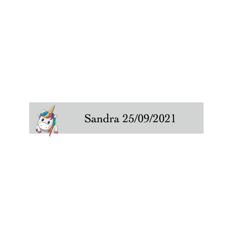 Adhesivo Unicornio Corazones, Rectangular Transparente Personalizado Adhesivo Unicornio Corazones, Rectangular Transparente Personalizado