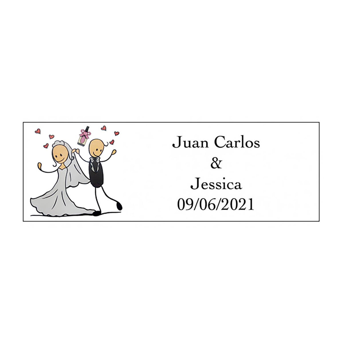 Adhesivo tú haces este día rectangular personalizado boda