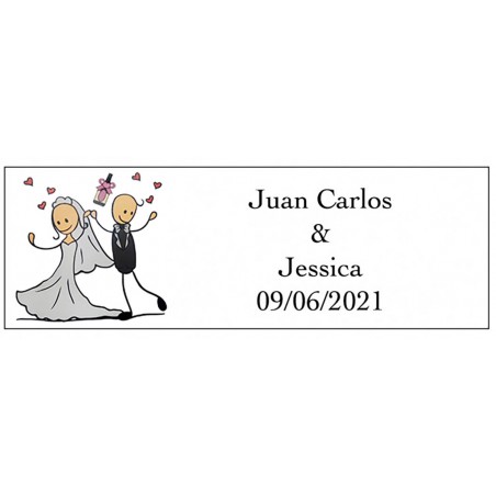 Adhesivo tú haces este día rectangular personalizado boda