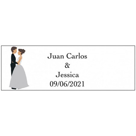 Adhesivo Toda Aventura, Rectangular Personalizado Bodas
