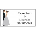 Adhesivo toda aventura personalizado para las bodas