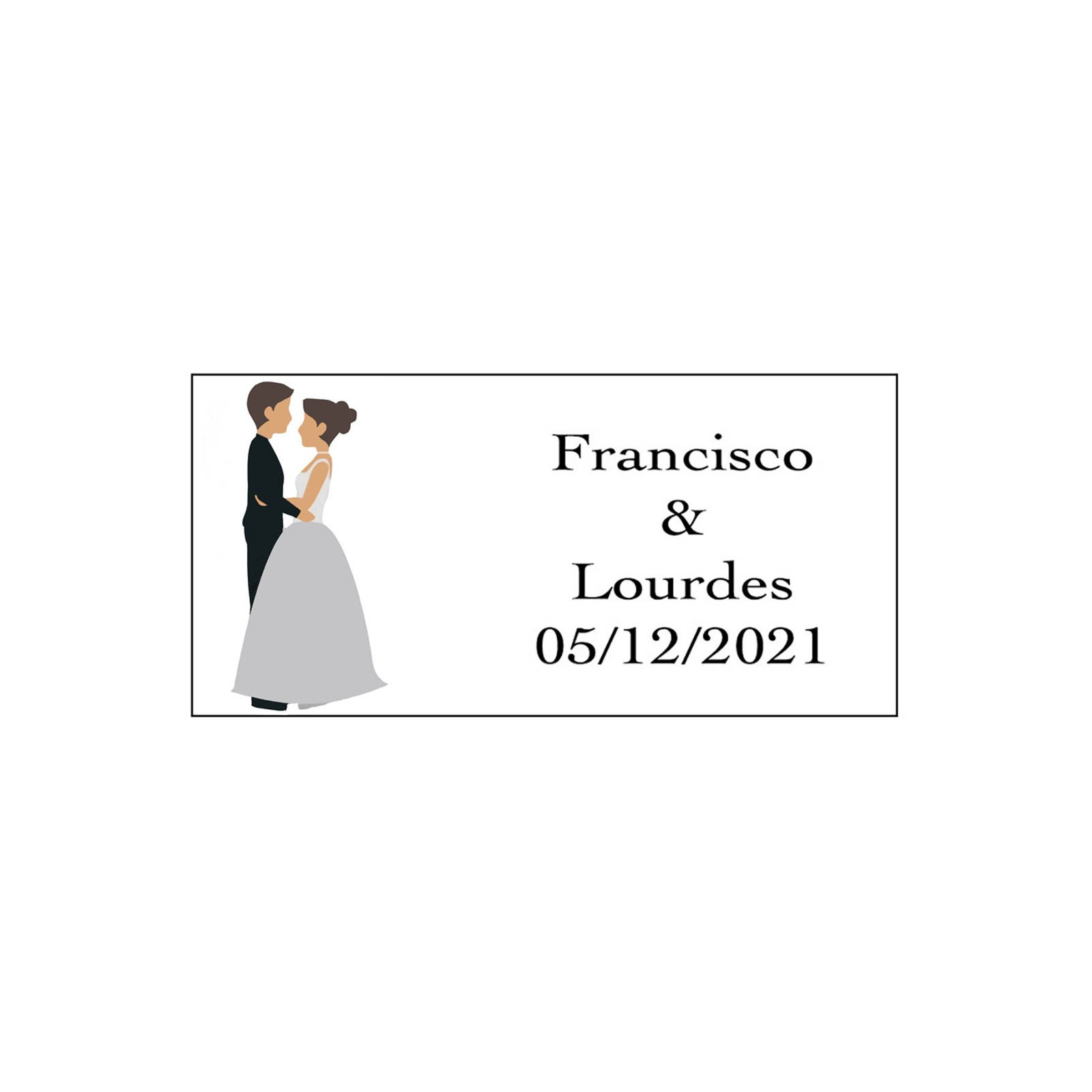 Adhesivo toda aventura personalizado para las bodas