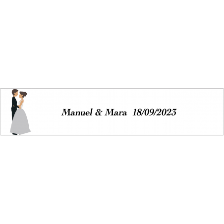 Adhesivo Toda Aventura, Rectangular Personalizado Para Bodas