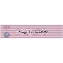 Adhesivo Elefante Rosa, Rectangular Personalizada Para Bautizo