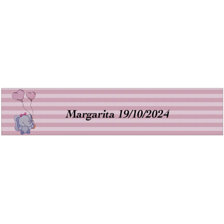Adhesivo Elefante Rosa, Rectangular Personalizada Para...