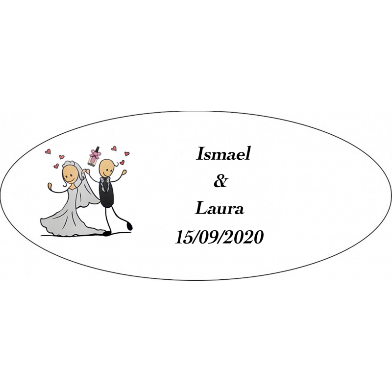 Adhesivo Tú Haces Este Día, Ovalado Personalizado Bodas Adhesivo Tú Haces Este Día, Ovalado Personalizado Bodas