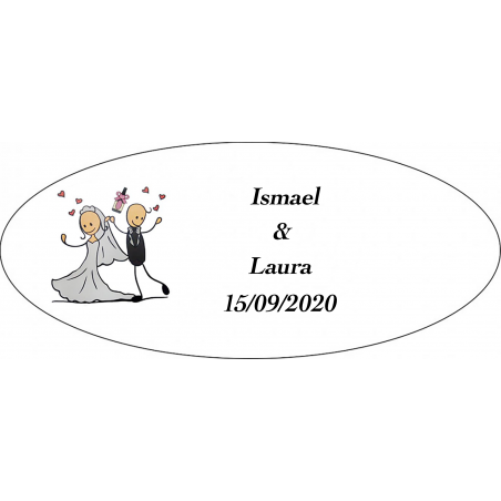 Adhesivo Tú Haces Este Día, Ovalado Personalizado Bodas