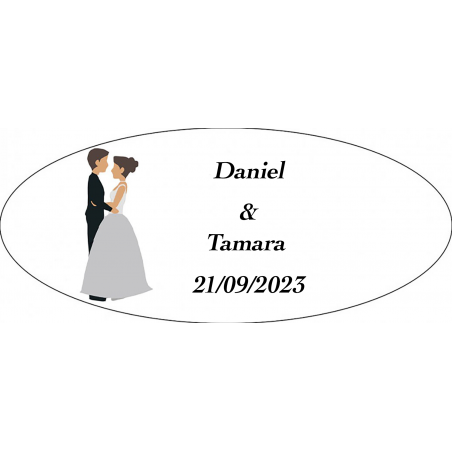 Adhesivo Toda Aventura, Ovalado Personalizado Para Bodas