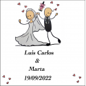 Adhesivo tú haces este día cuadrado personalizado boda