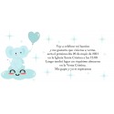 Invitaciones de bautizo elefante azul personalizada