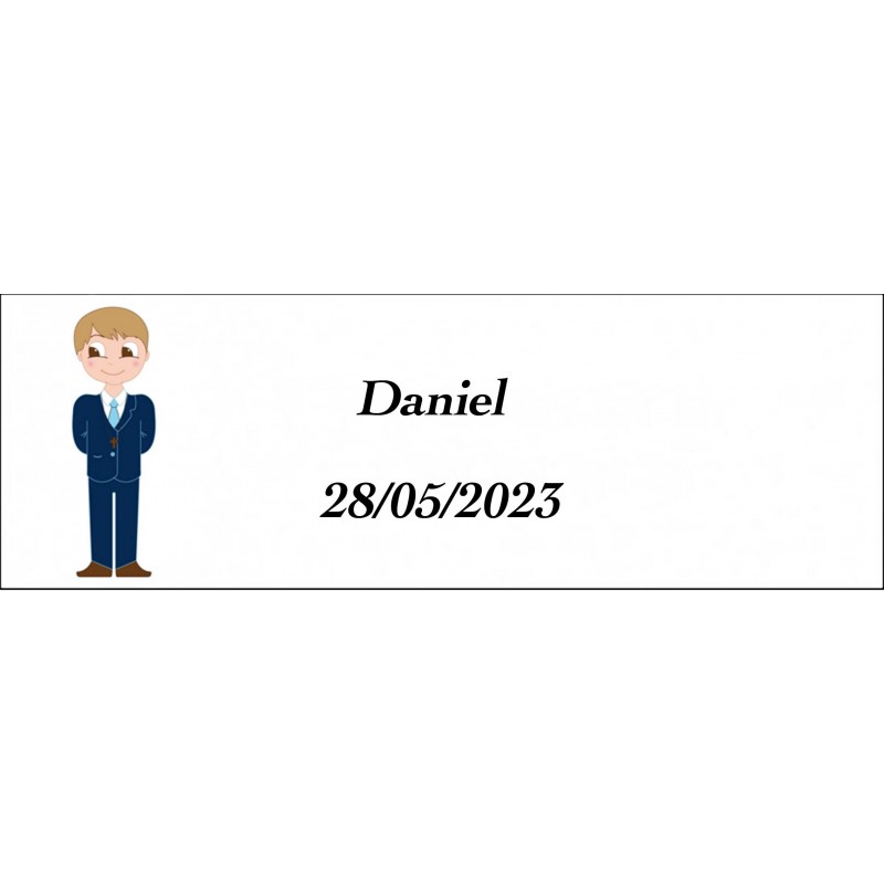 Adhesivo Comunión Niño, Rectangular Personalizado Adhesivo Comunión Niño, Rectangular Personalizado