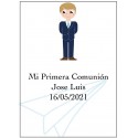 Adhesivo comunión niño grande personalizado