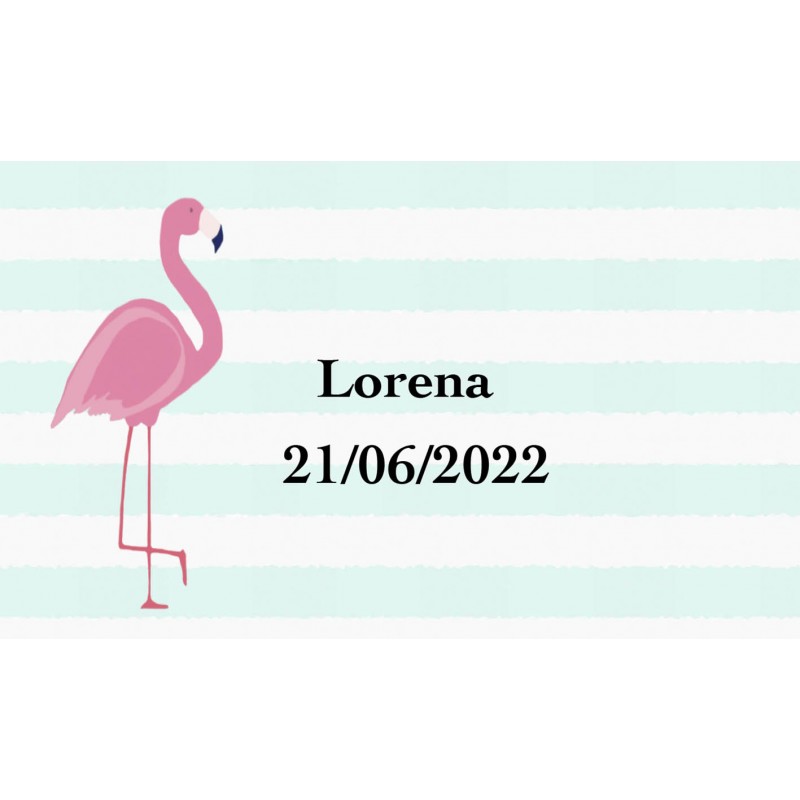 Adhesivo Flamenco, Personalizado Con Nombre Y Fecha Adhesivo Flamenco, Personalizado Con Nombre Y Fecha