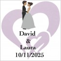 Adhesivo toda aventura cuadrado personalizado para bodas