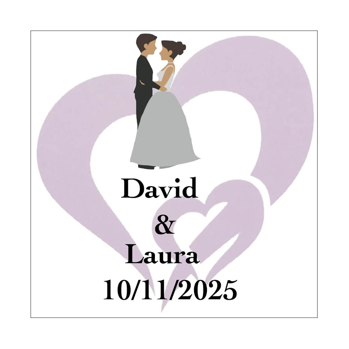 Adhesivo toda aventura cuadrado personalizado para bodas