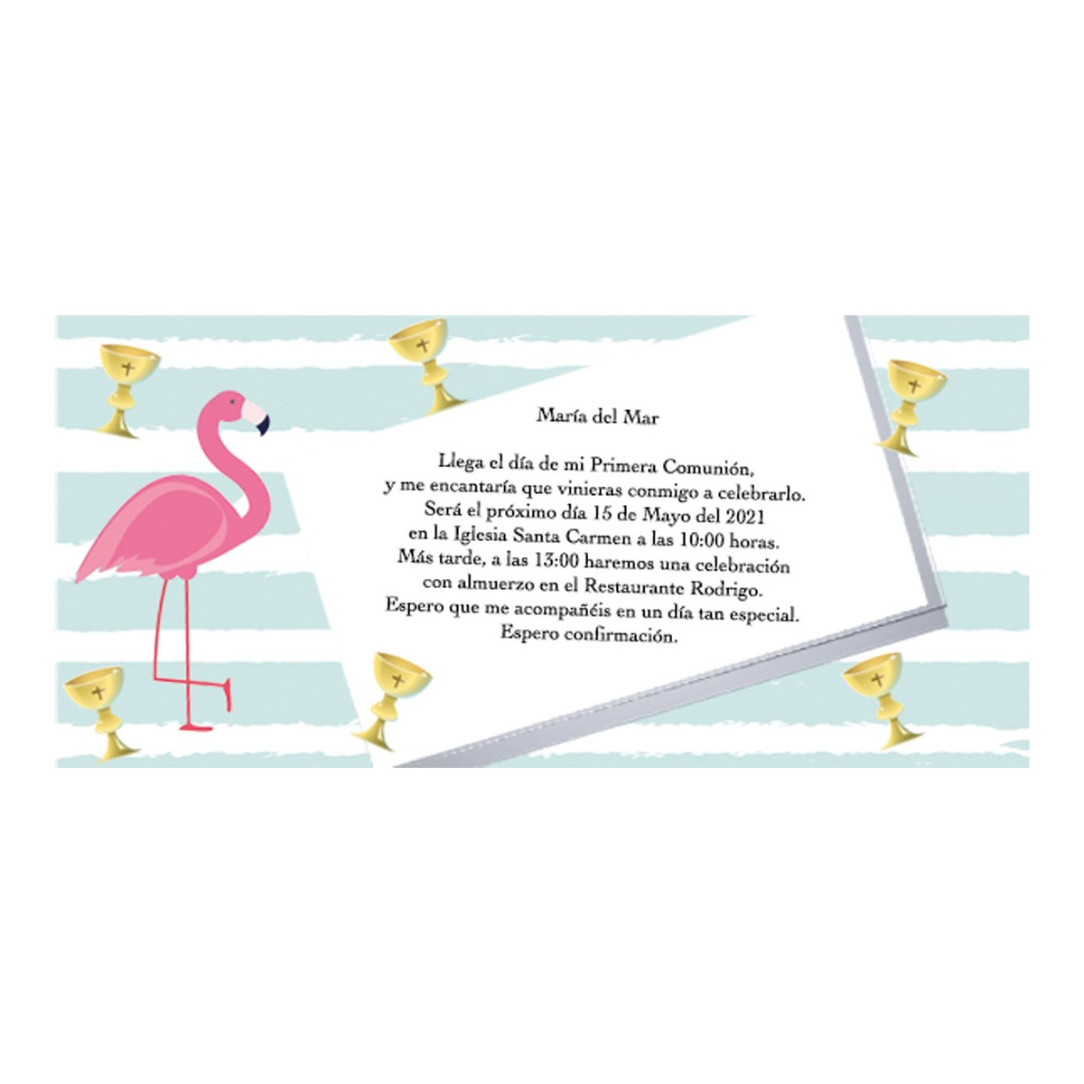 Invitación flamenco personalizado para comunión