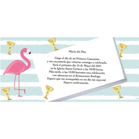 Invitación Flamenco Personalizado Para Comunión