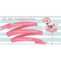 Invitación flamenco personalizada para cumpleaños