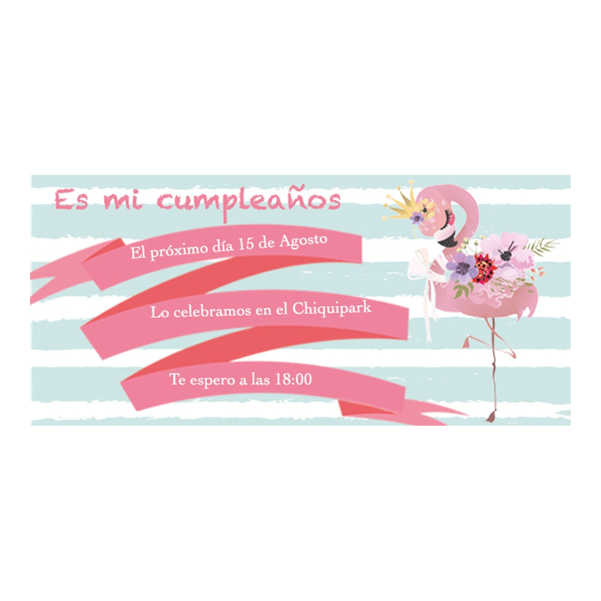 Invitación flamenco personalizada para cumpleaños